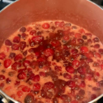 Boiling cranberries