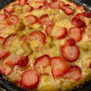Strawberry Rhubarb Tart Filling With Fruit Baked