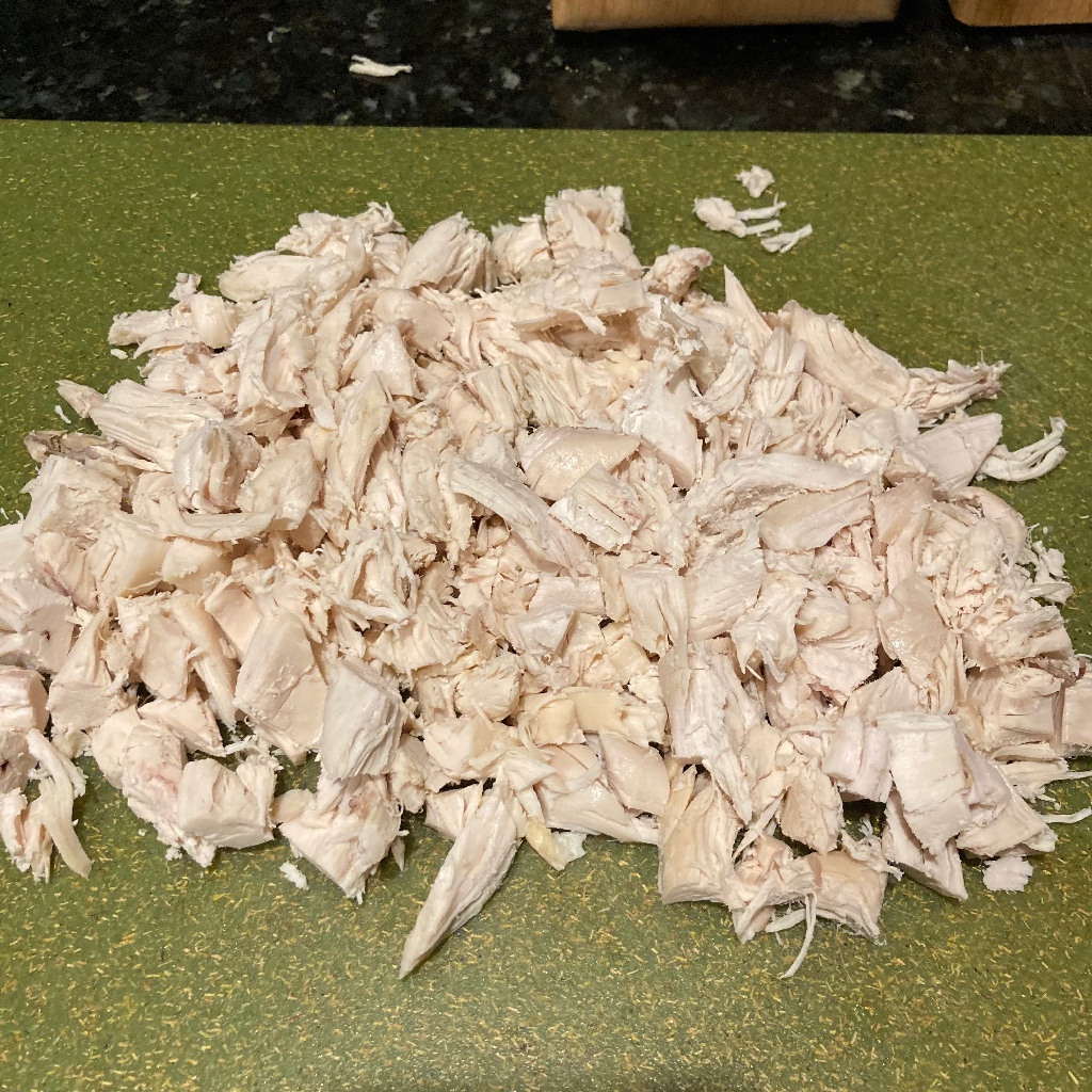 Roasted chicken breast chopped