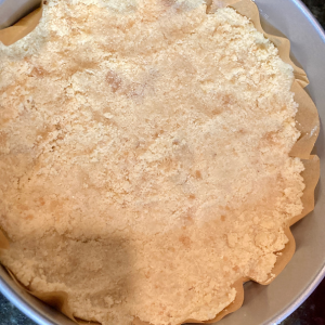 Uncooked crust in Springform Pan