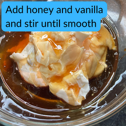 Add honey and vanilla and stir until smooth